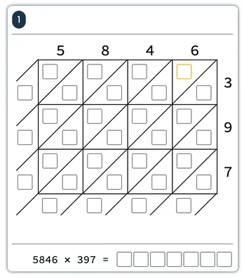 Lattice multiplication grid